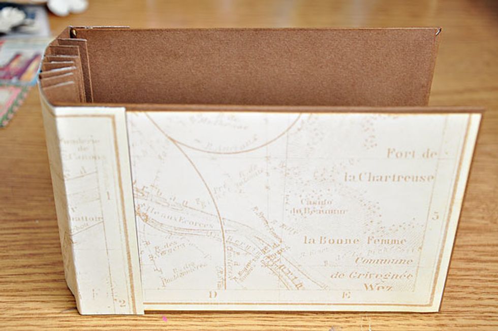 How it looks adhered from the outside of the front cover.