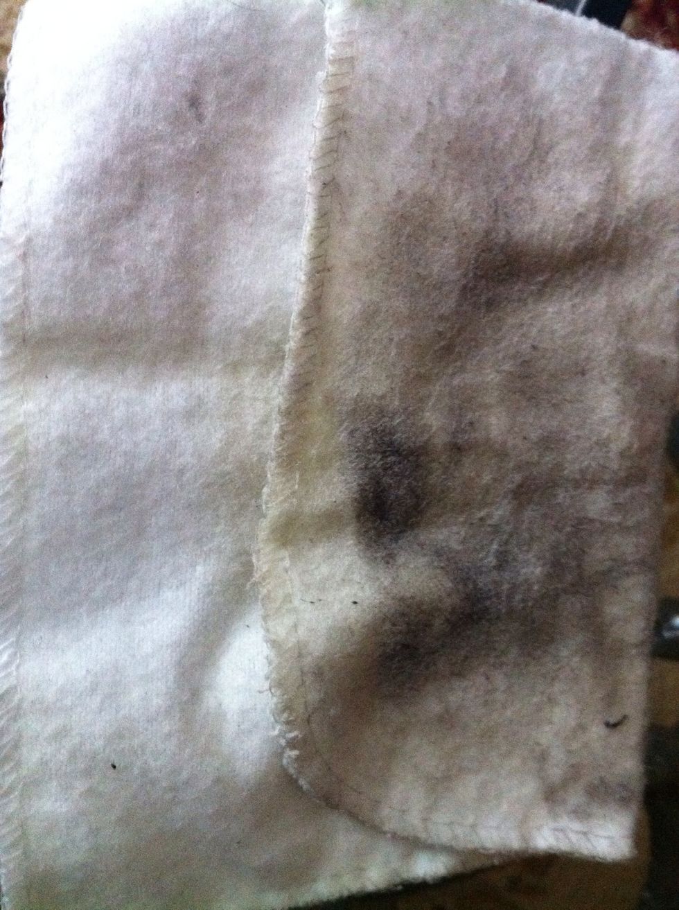 How the cloth ends up looking (Boots really needed me to polish them!)