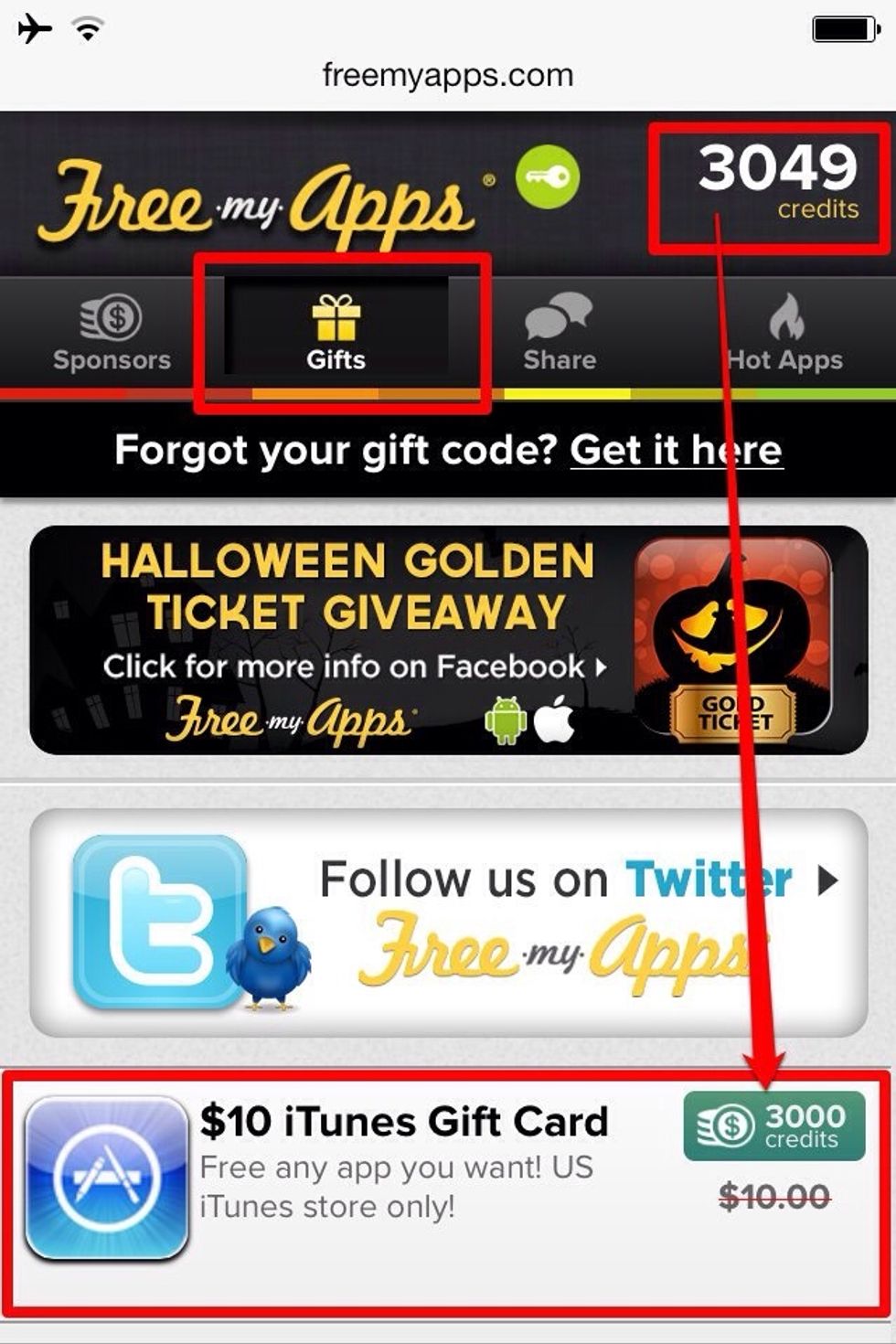 How to redeem ;) .. Click on "gift section .. And choose the gift card that you want