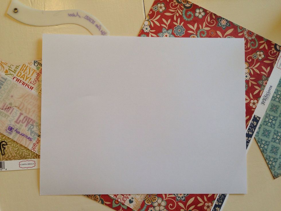 How to use your scraps to make a card? For the base of the card use an 8.5 x 11 inch piece of cardstock.