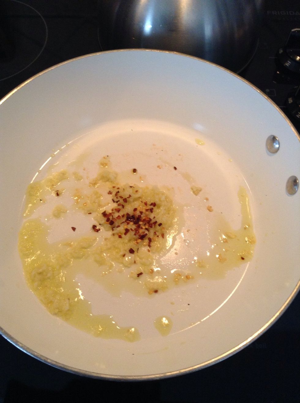 I add a punch of crushed red pepper for some heat. (Optional)