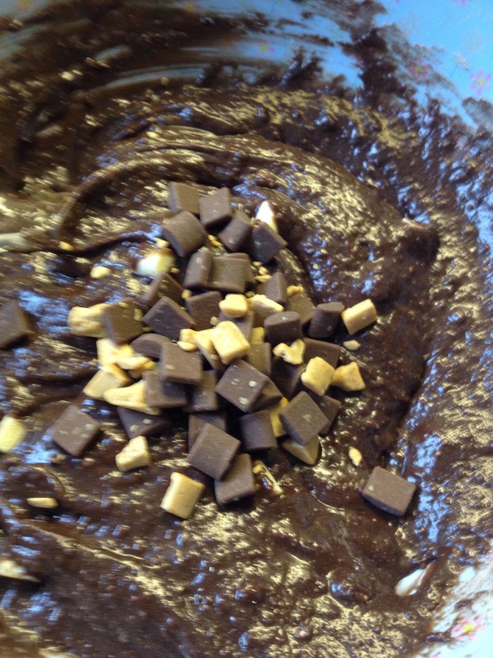 I add Belgian chocolate chunks and fudge pieces.