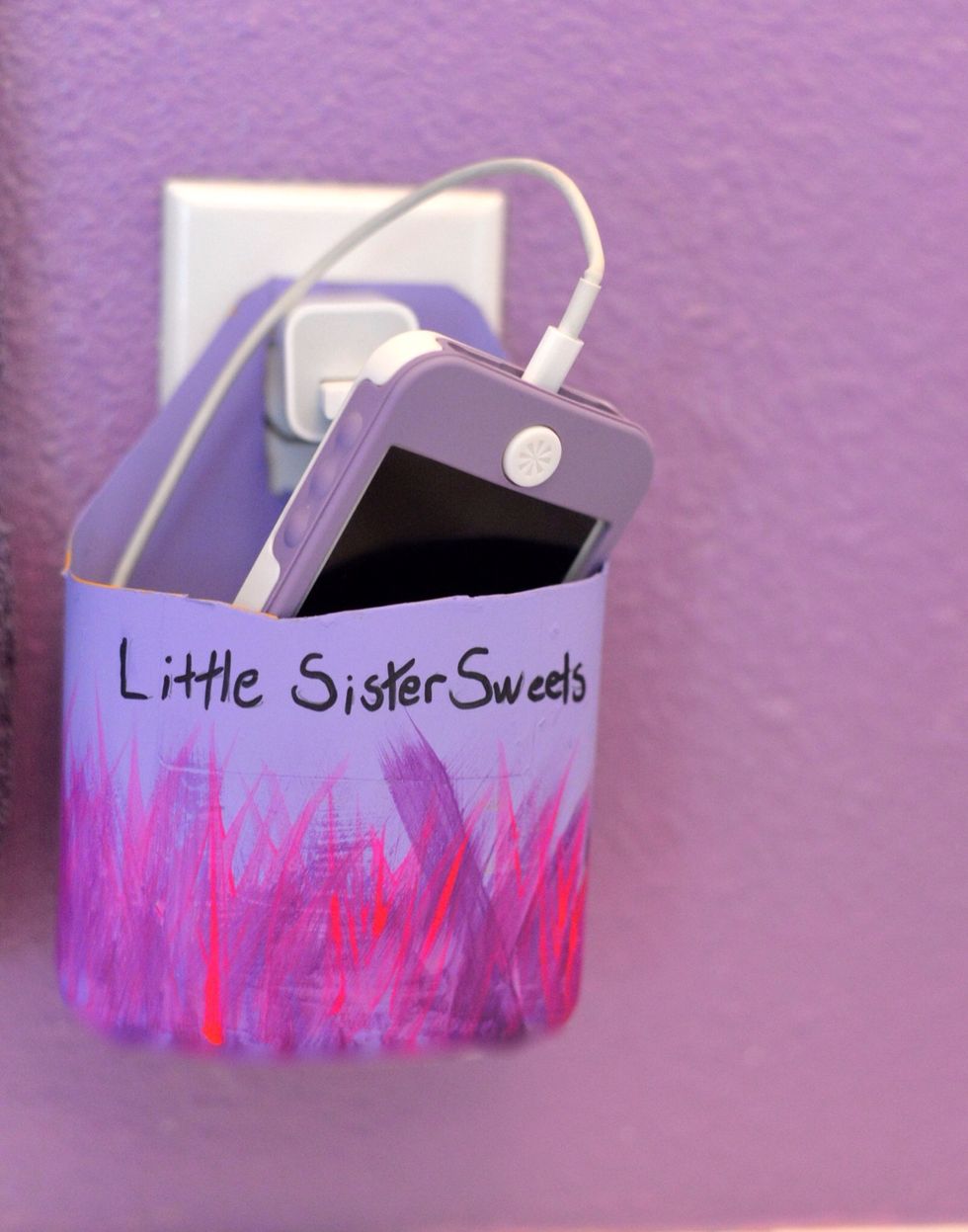 I added a "Little Sister Sweets" extra touch, and ta da! A perfect charging station!