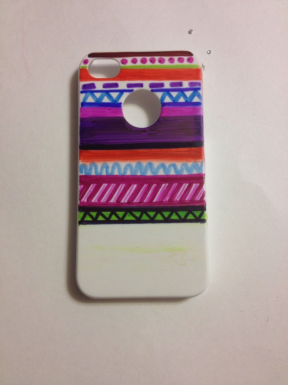 I added a solid green line and then outlined it with black lines. After, I added zig-zags in between.