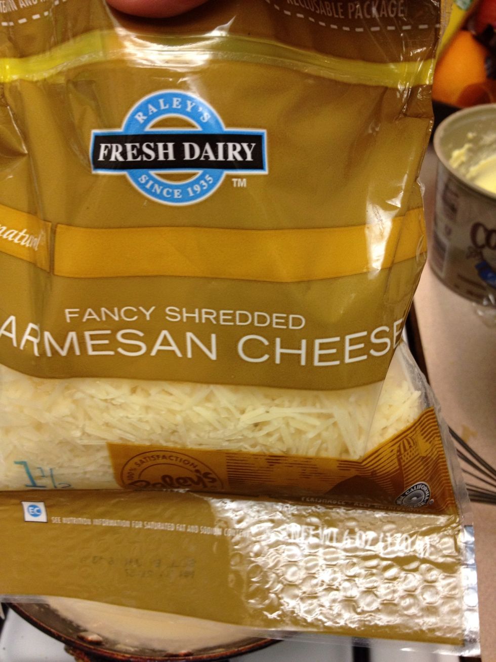 I added about 5oz of parmesan cheese. You may add more or less.