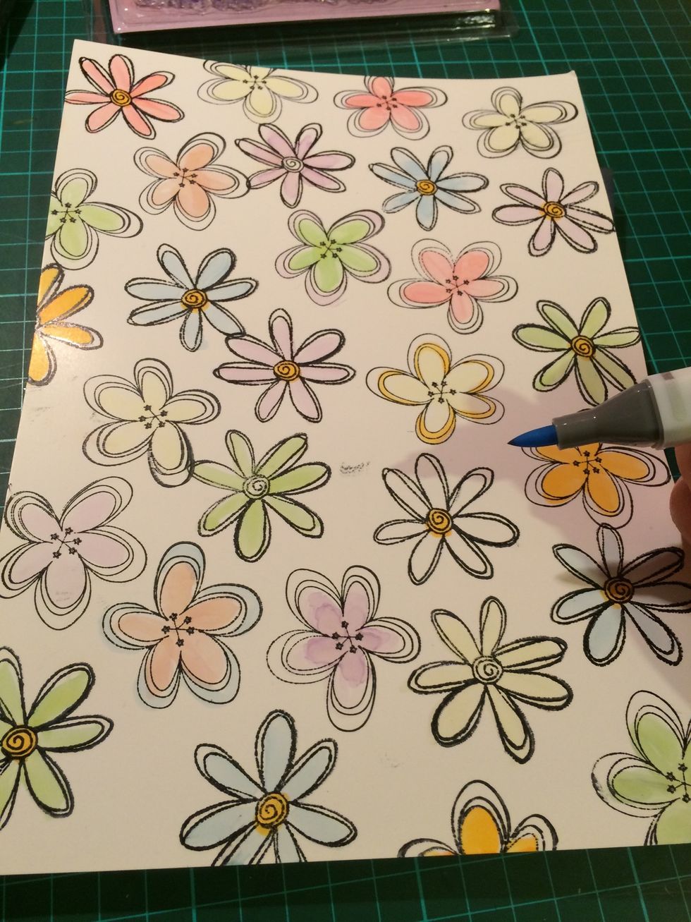 I added as many pastel colours as I had.