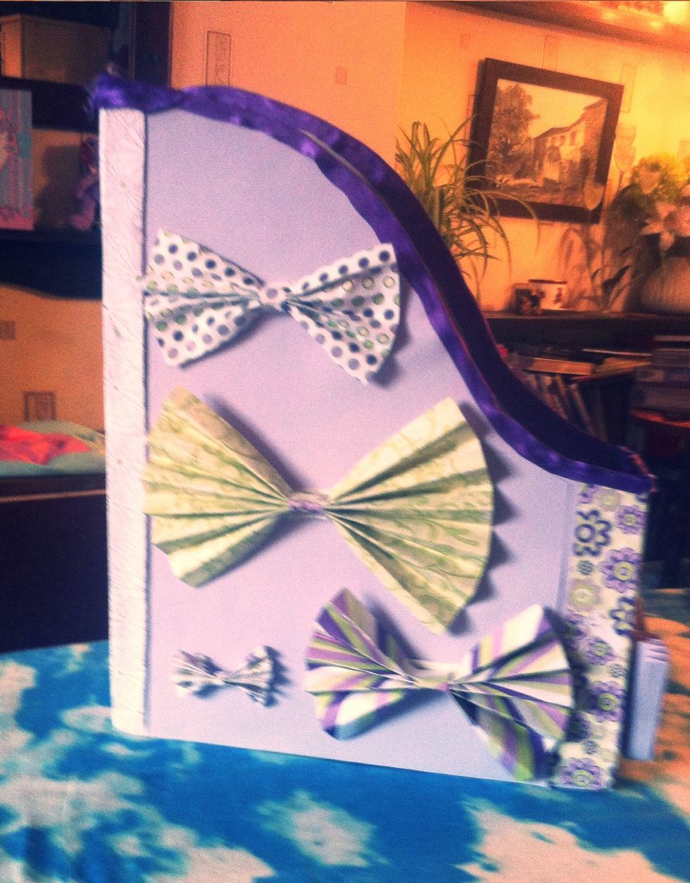 I added bows and ribbon along the top