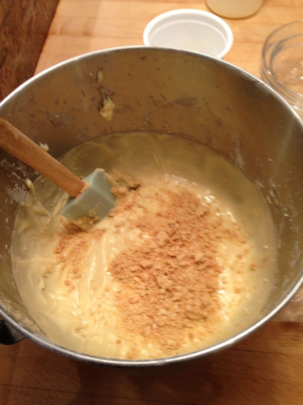I added crushed golden Oreos to my batter. I was eating them and thought they would be good in a cupcake.