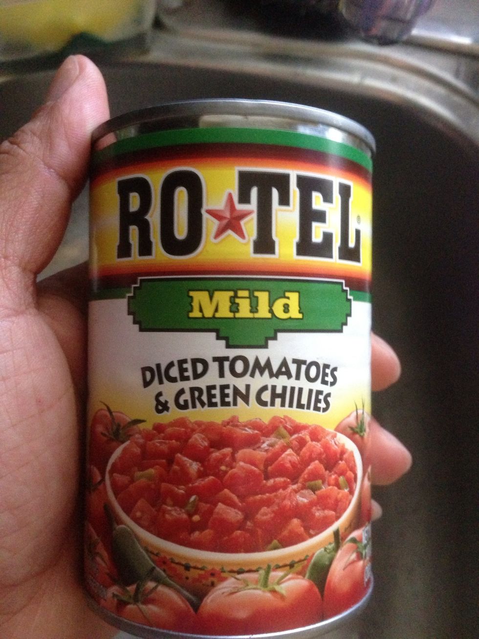 I added diced tomatoes and chilies. I wanted to add tomato sauce but only had this left.