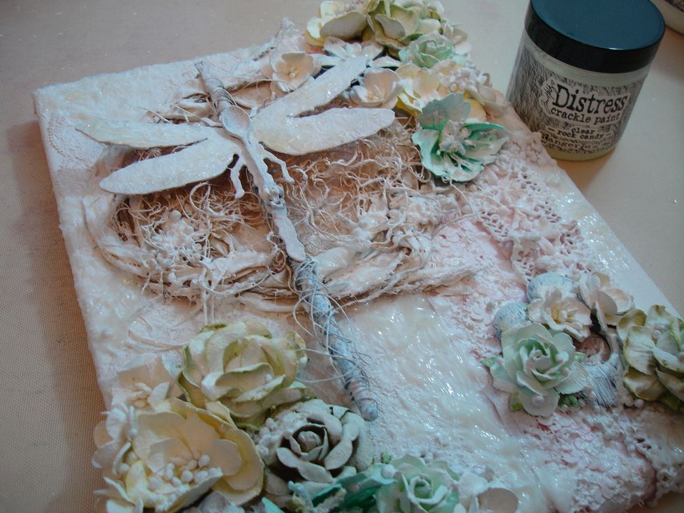 I added distress clear crackle in various places for more texture.