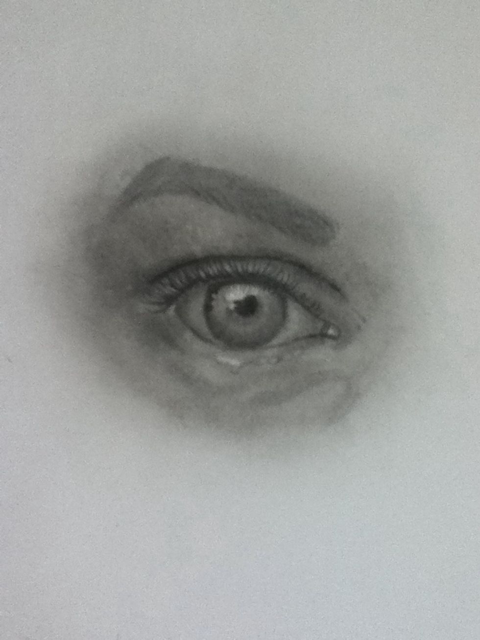 I added eyelashes like so! Darker at the roots and lighter at the tips!