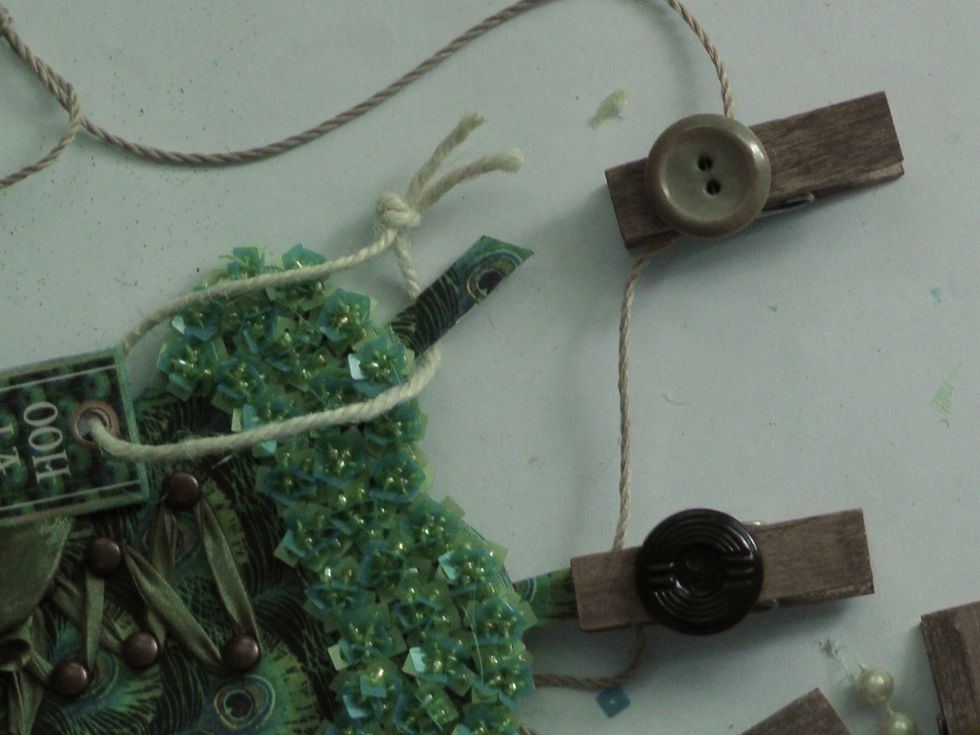 I added my tags, then attached to another piece of twine to make the banner