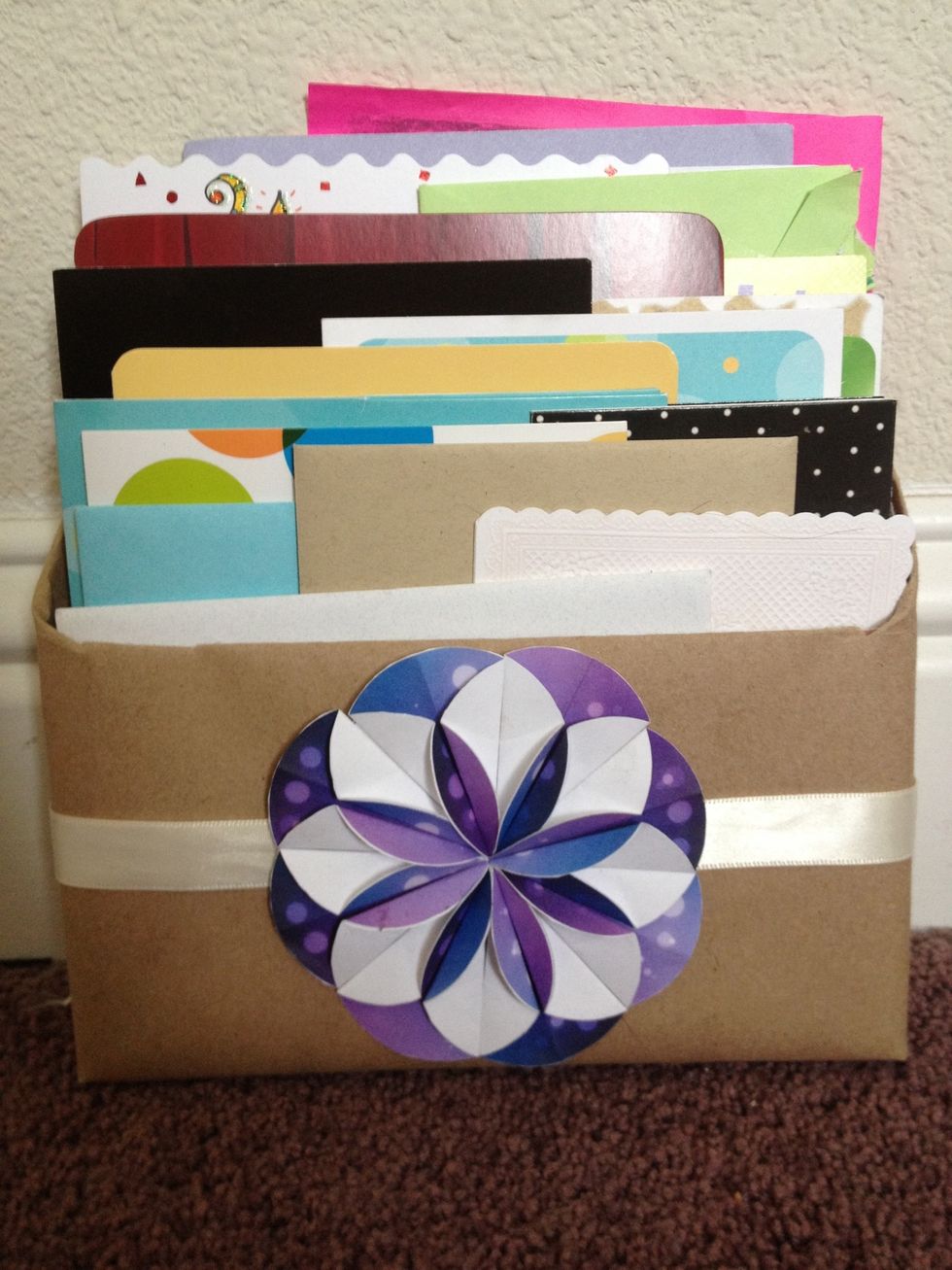 I added one of my paper flowers from my other tutorial to my box.