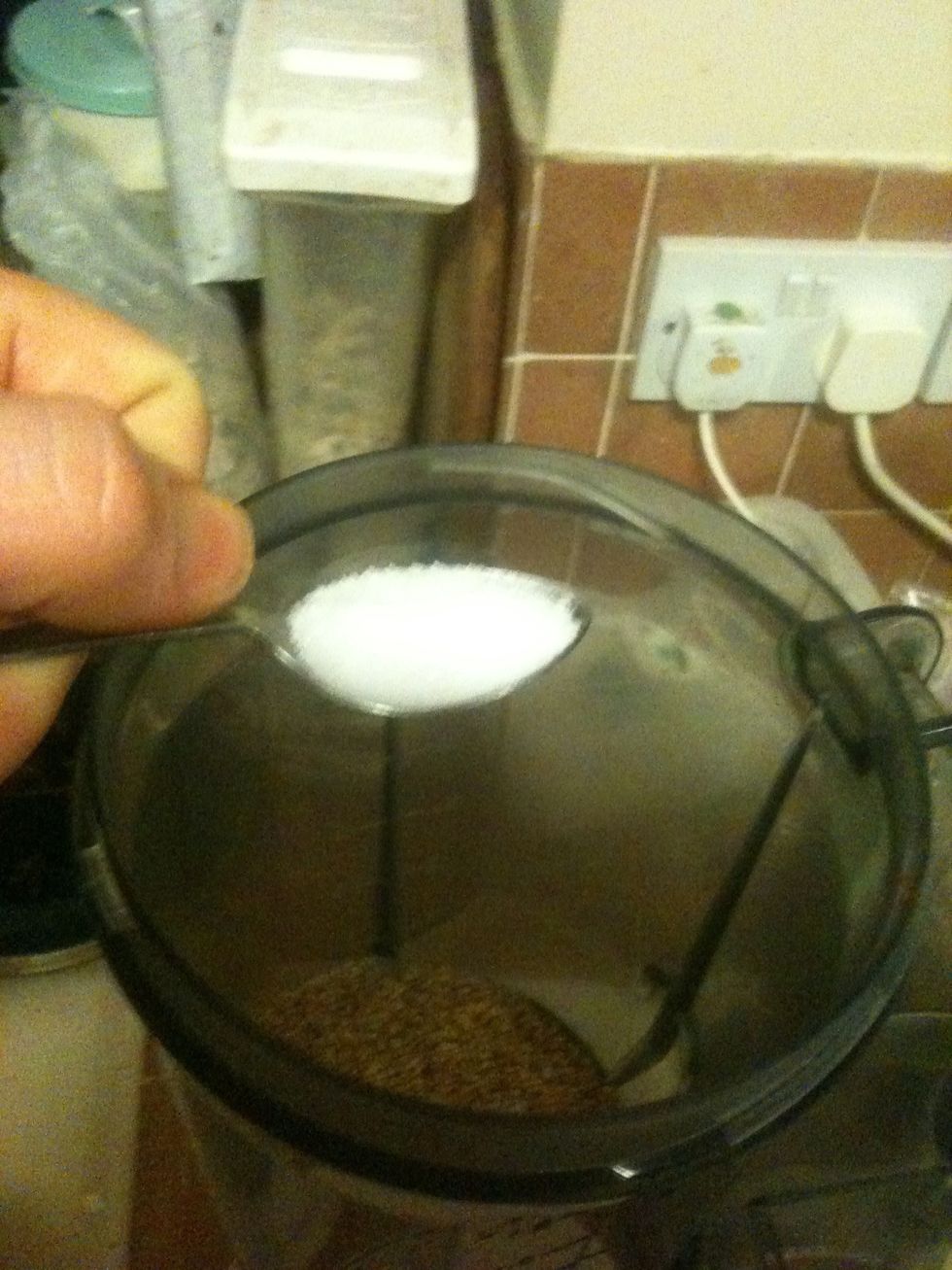 I added one teaspoon of salt for three quarters of a jars worth of seasoning. The official ratio is 1 part salt to 16 parts sesame, but I find that too salty.