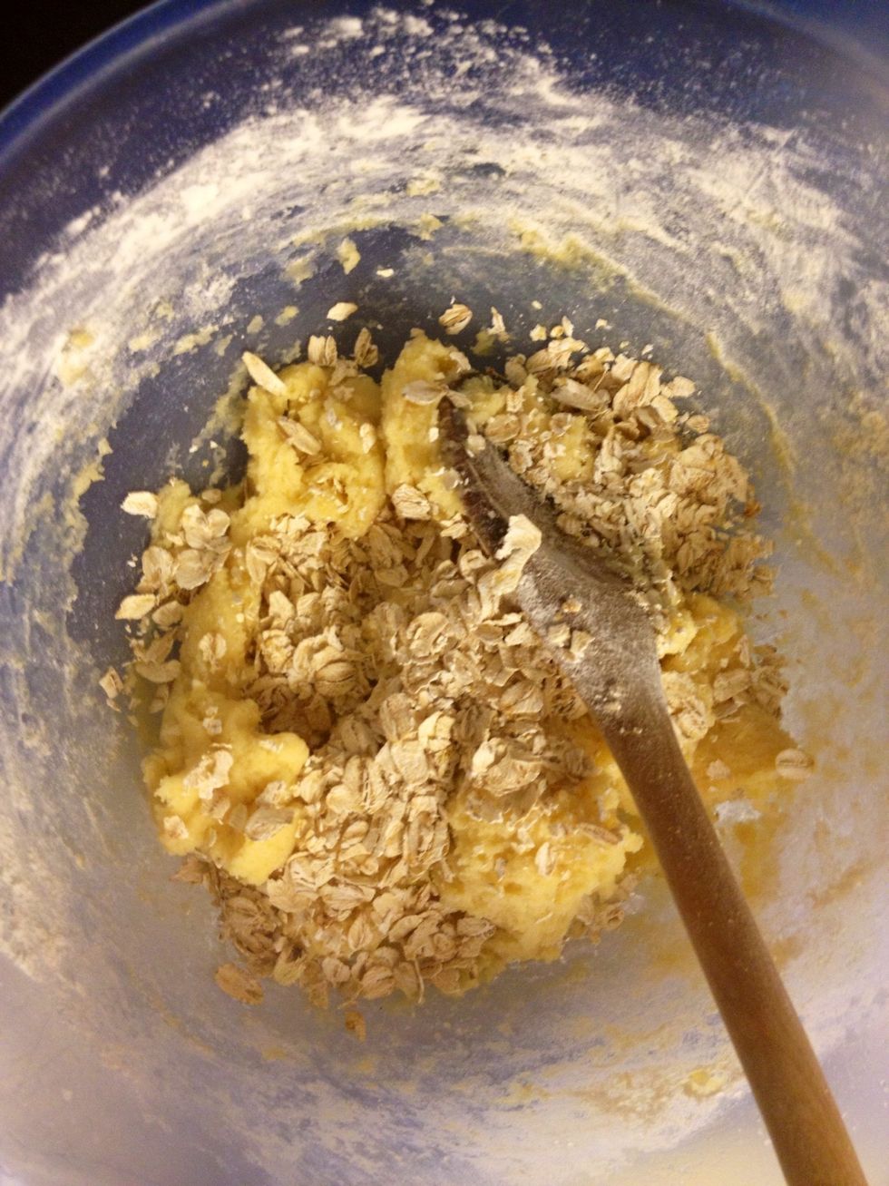 I added som oats too. I should have added some more, I love when it gets crunchy!