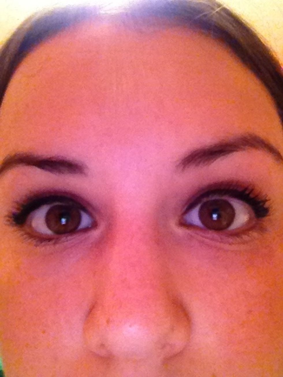 I added some mascara and that's it! That's how you apply eyeliner! It took me a couple if months to be able to do a wing once without having to redo it. So don't give up! Keep practicing!