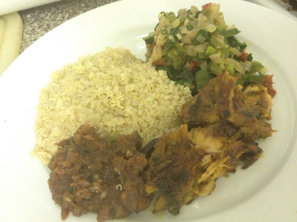 I added some turkey satay with peanut sauce on the side.