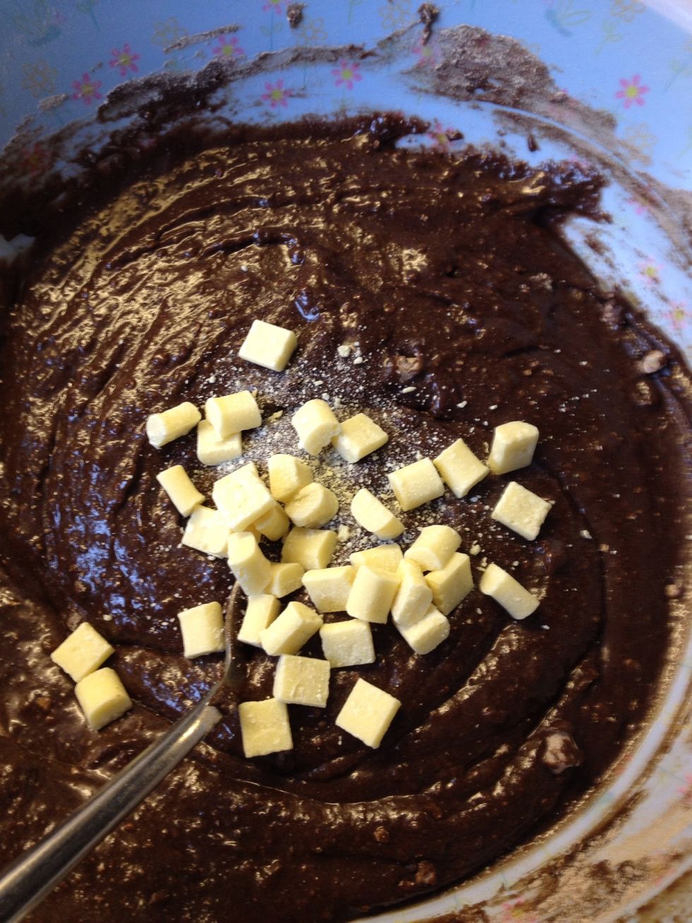 I also add white chocolate chunks. Alternatively you can use raisins or dried cranberries or chopped walnuts and pecans.