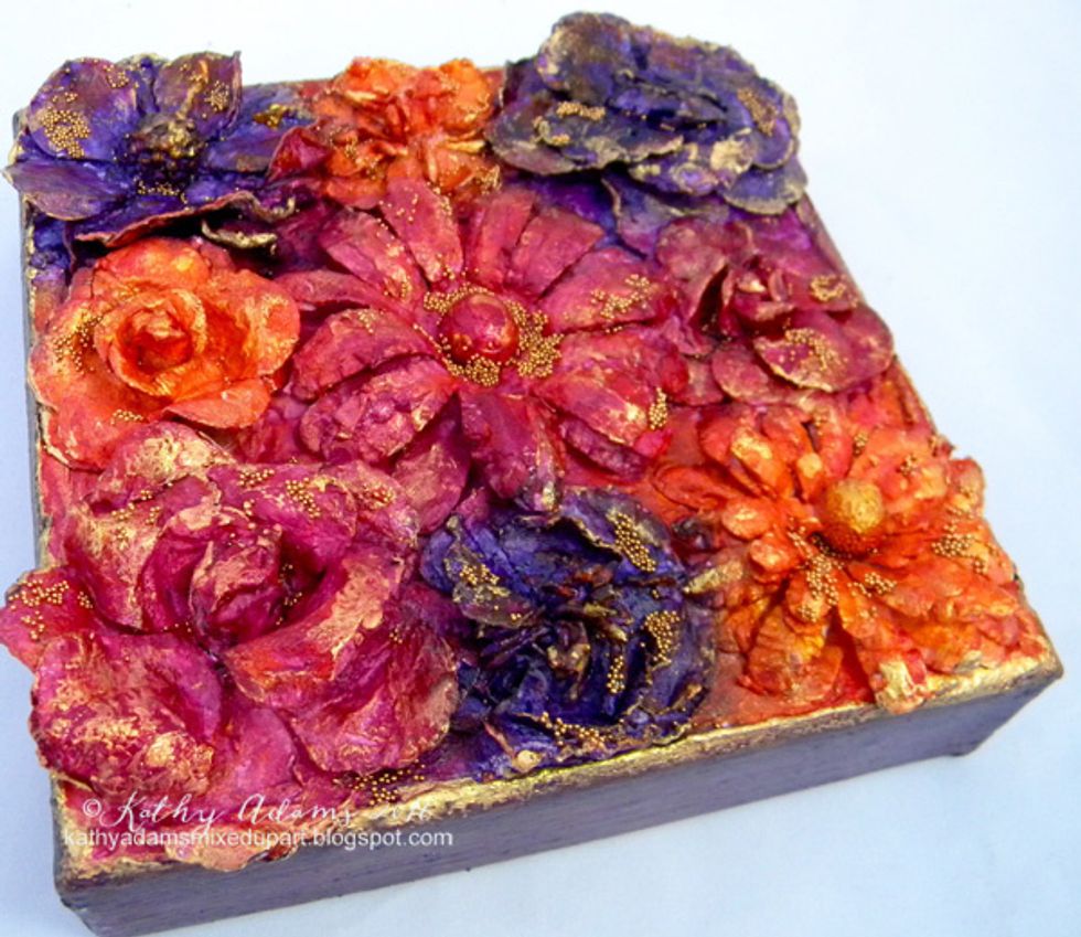 I also added Gold Metal Effects to the edges of the canvas.