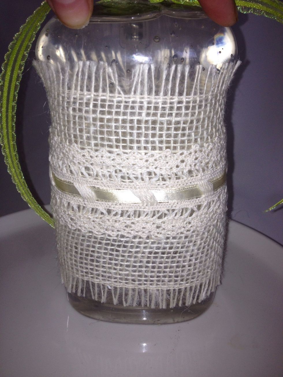 I also added lace and ribbon.