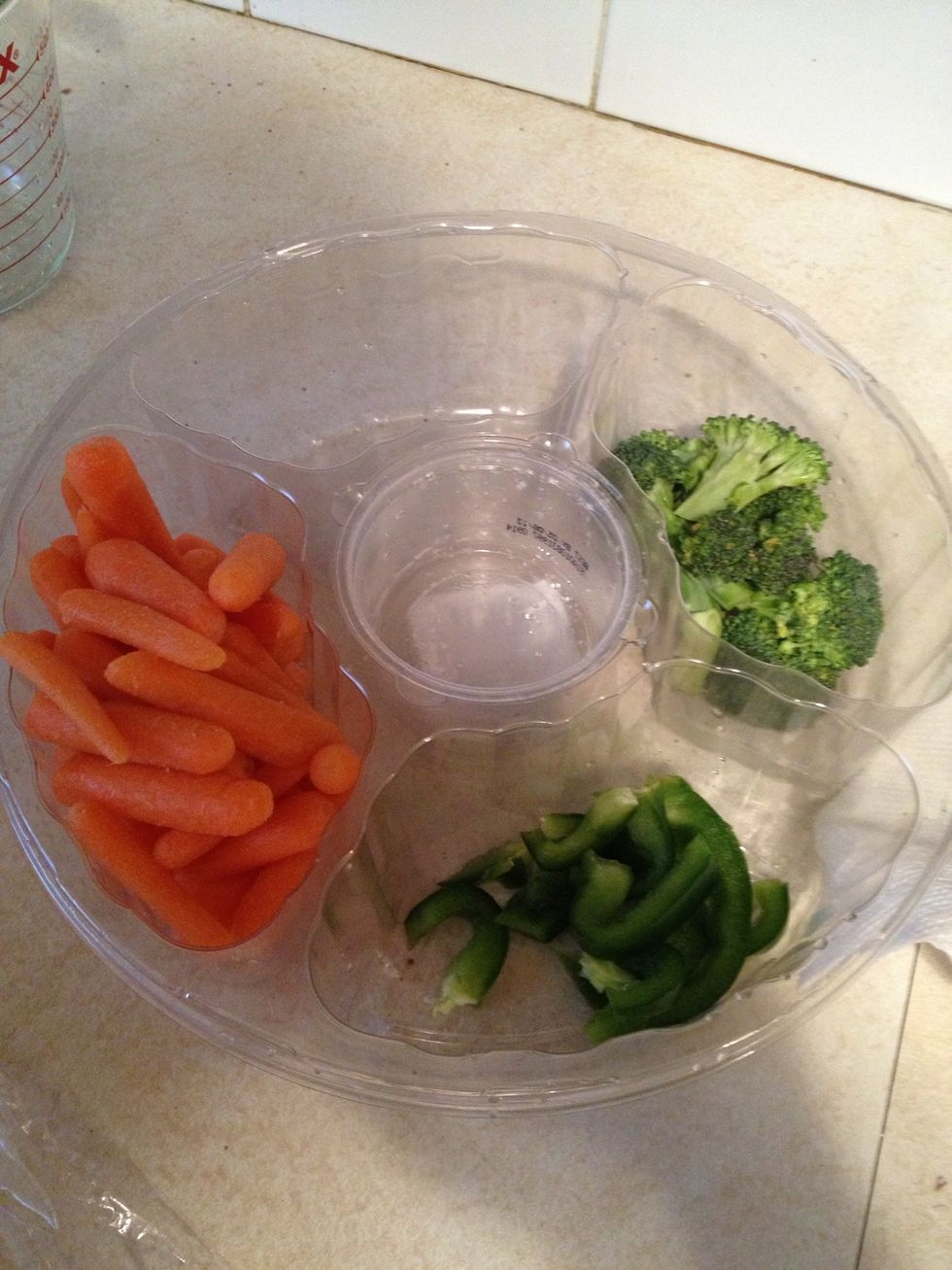 I also keep one tray at my fridge to eat as soon as I get home starving.... :) this also keeps me from eating other easily accessible foods like chips.
