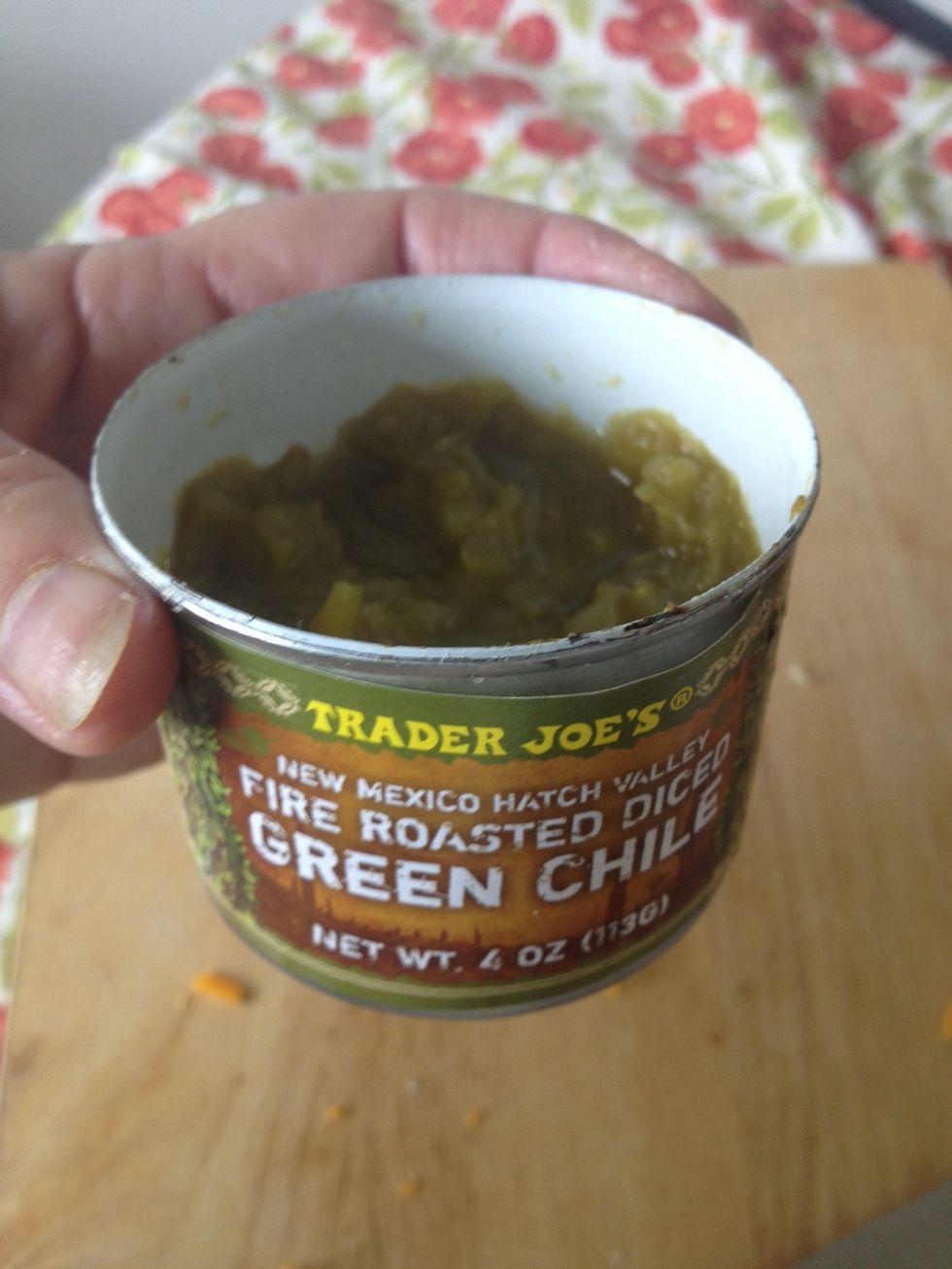 I also like to add roasted green chiles. You can get these in the can and add them if you want. This is optional or you can use another kind of chile.