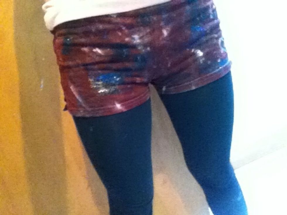 I also made galaxy shorts :D same process(: