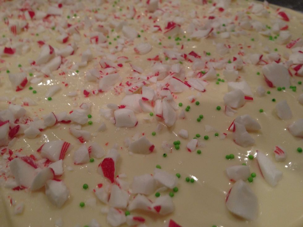 I also sprinkled on some green nonpareils