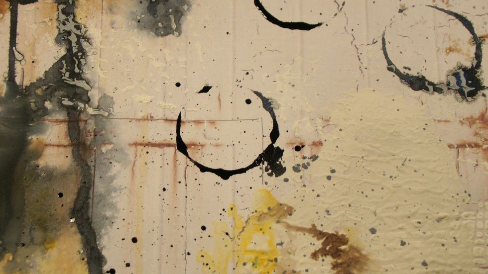 I also used a splatter brush, dipped that in the Minx Ink and flicked it all over the page.