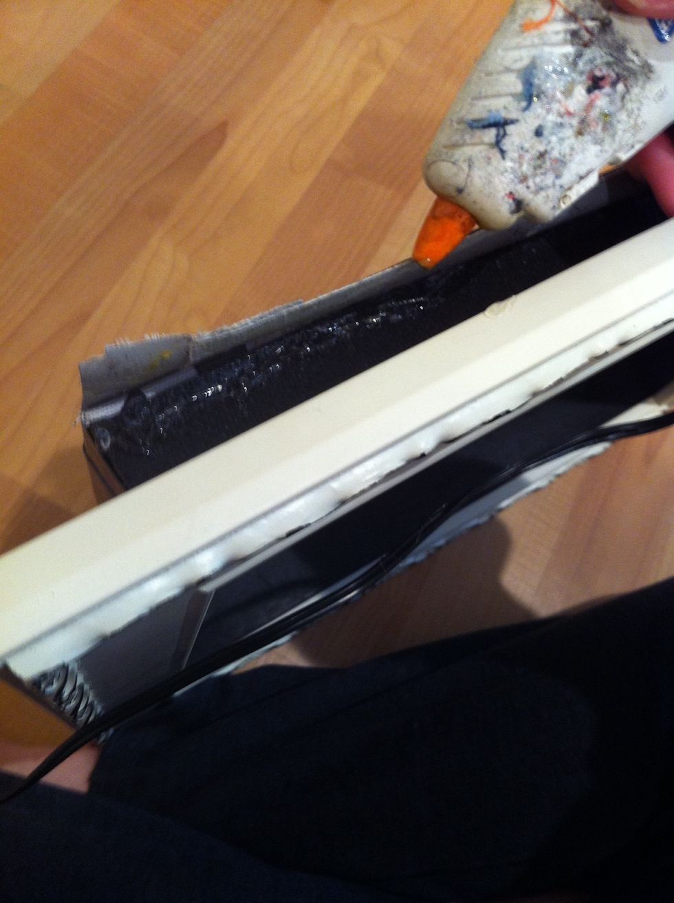 I also used some hot glue to secure the tape doen