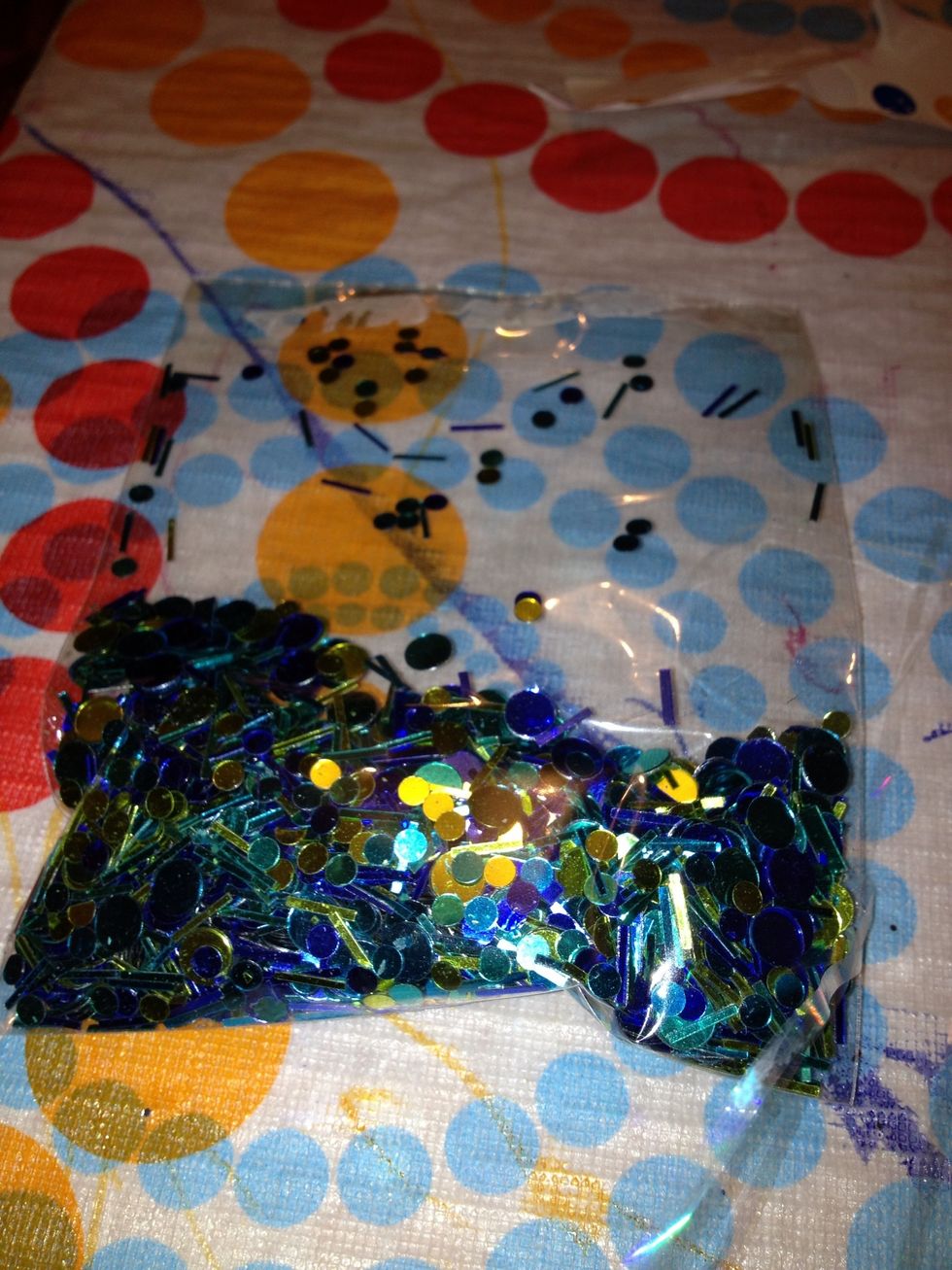 I also used two packs of sequins.