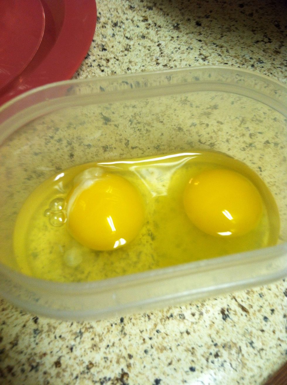 I always crack my eggs into a separate bowl/cup/container in case shells get in. This also helps for more even cooking.