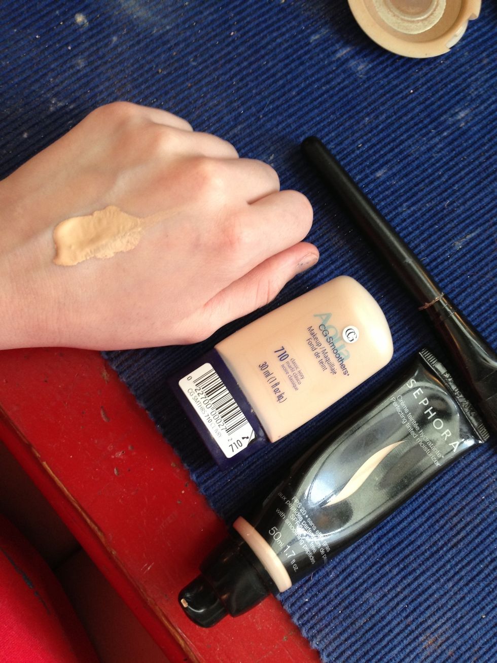 I always dot foundation out on the back of my hand. It helps it adjust to your temperature & you can control how much/little you need.