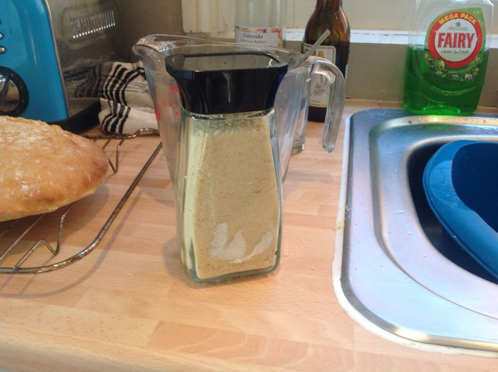 I always put any left over crumble mix into a air tight coffee jar. It'll keep for a few days and you can make another crumble later on :)