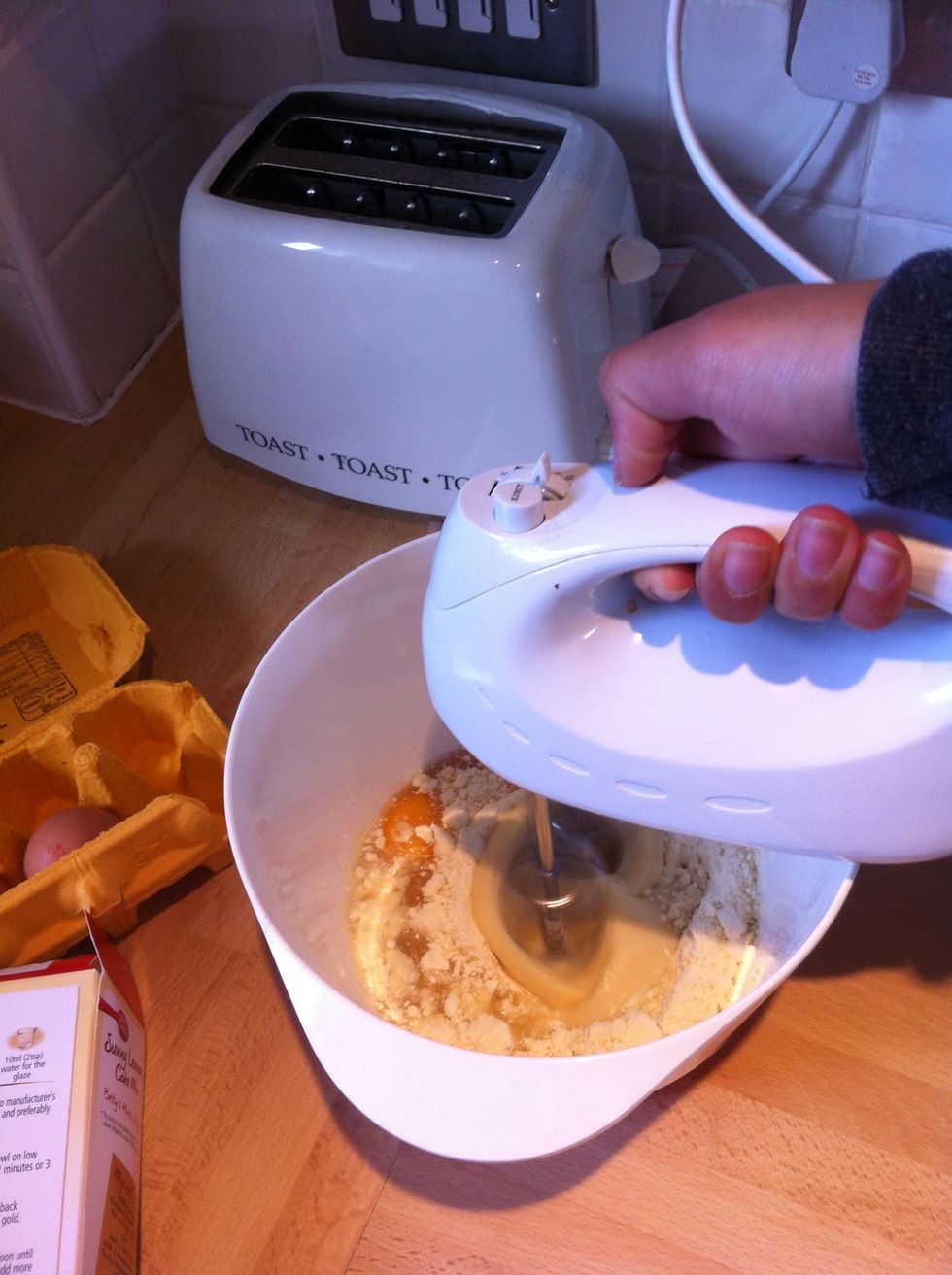 I always whisk longer than instructed to make the cake extra fluffy!