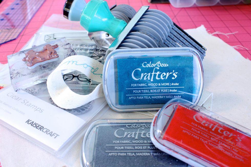 I am a designer for Colorbox- their Crafters Ink is available online and at many craft stores. They are heat set with an iron and safe to wash.