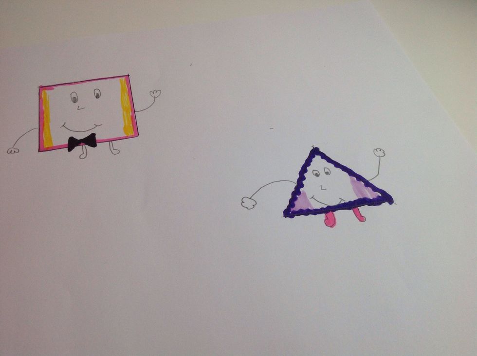 I am going to show you how to make a square and a triangle but you can do whatever you would like.!!