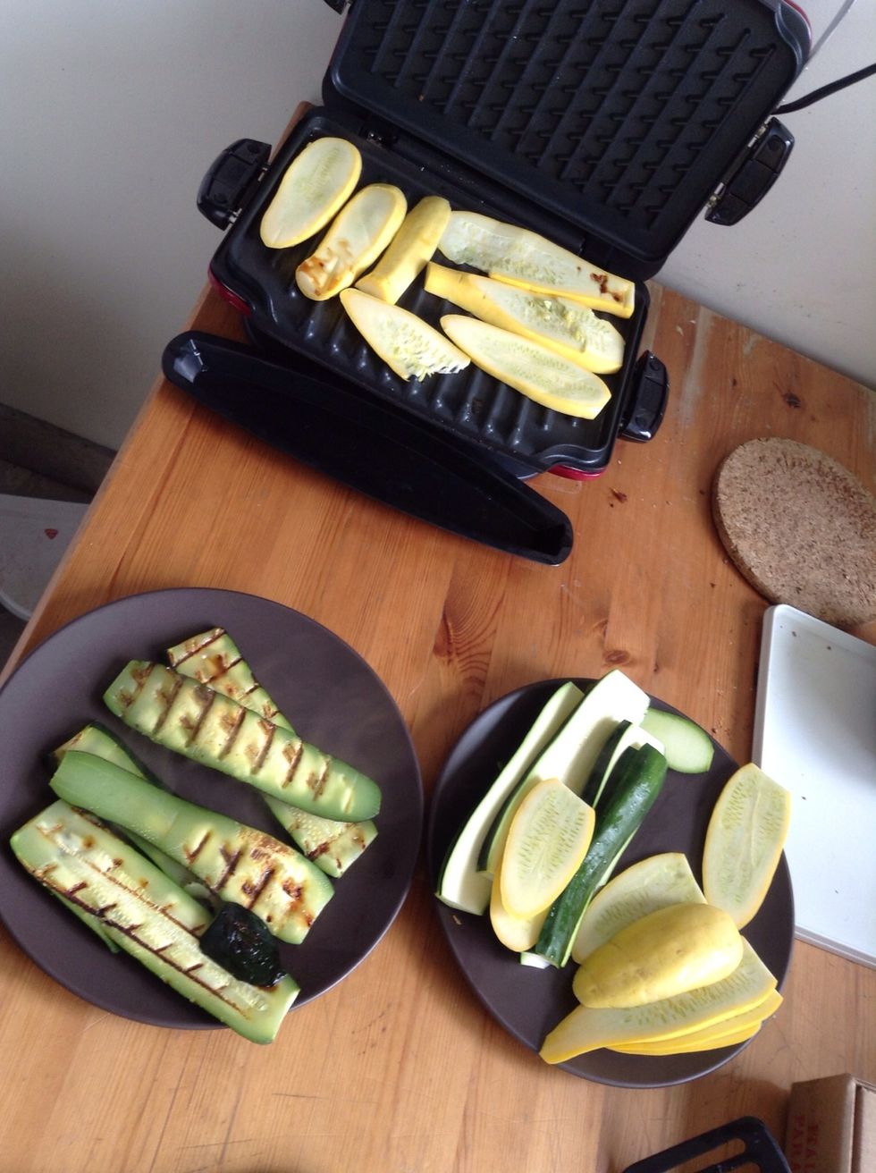 I am grilling enough zucchini to make 2 layers into the final dish
