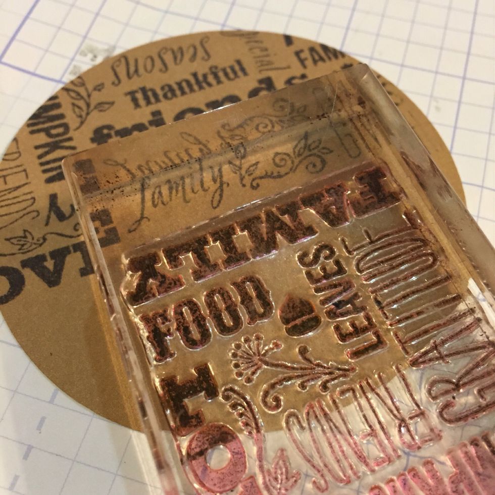 I am making this batch for a family reunion so I am positioning the stamp so the word family will be smack dab in the center of the lid! It's the small details that can make your projects wow!