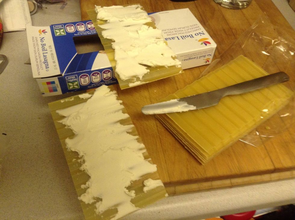 I am recovering each pasta lasagna with goat cheese.. Like I would do for a tartine