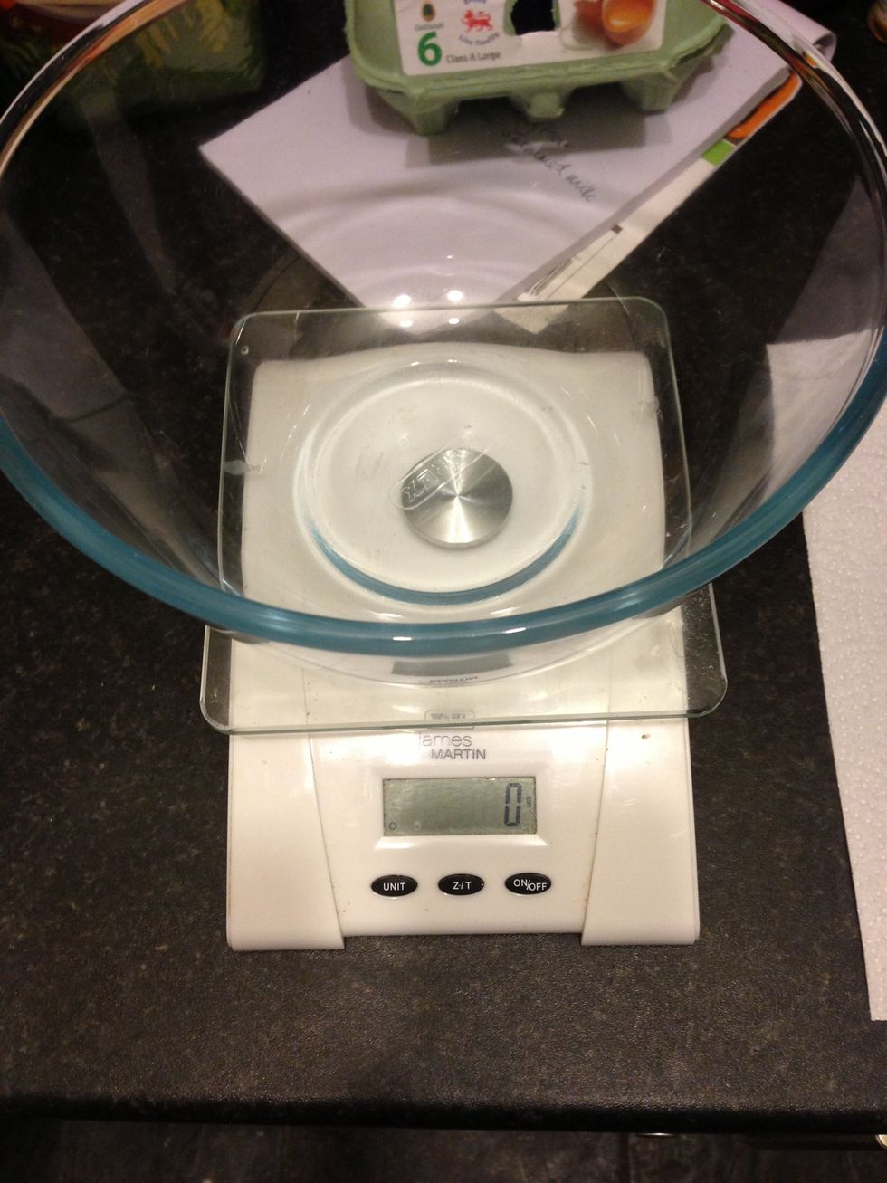 I am using a medium Pyrex bowl whose weight I have accounted for on these digital scales.