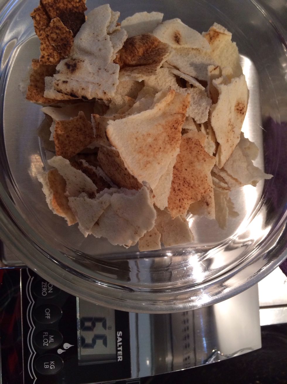 I am using stale Lebanese bread. You can use any normal bread with yeast.
