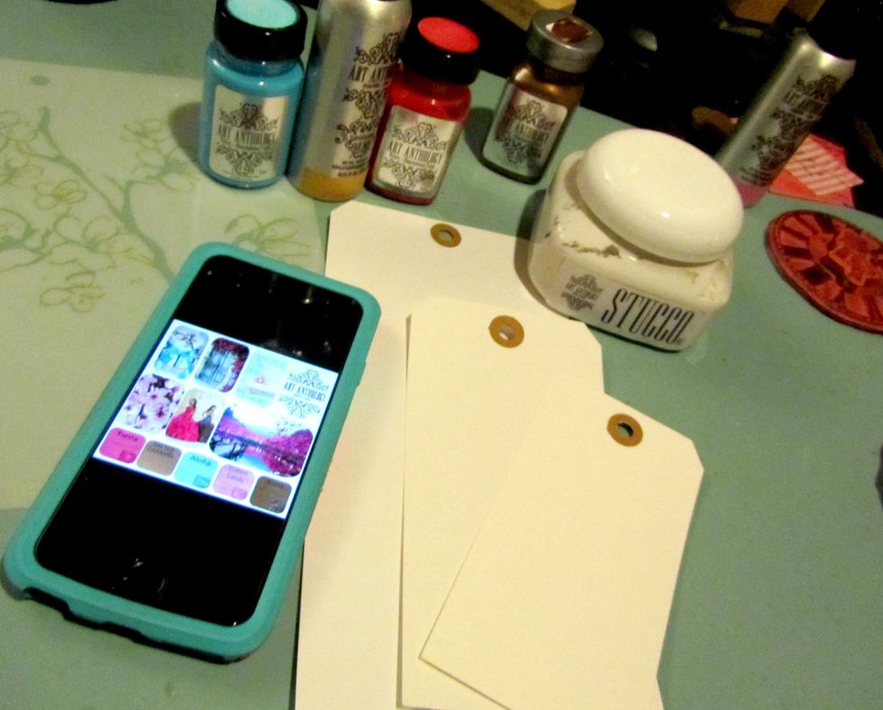 I am using the August Color Challenge at Art Anthology for my Tag Trio.