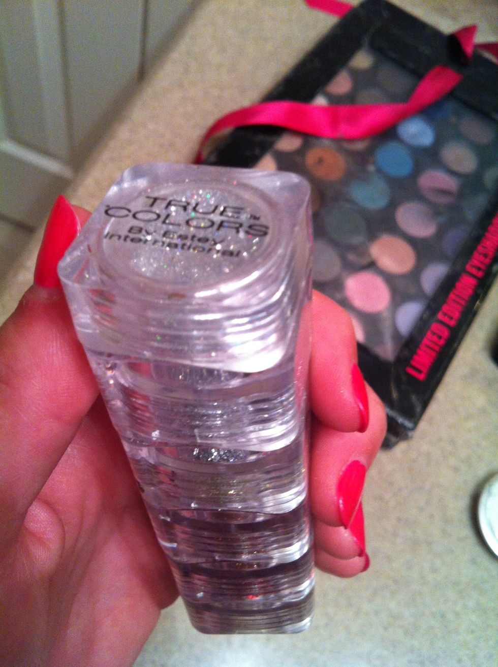 I am using True Colors by Estey International and am using the very top square of sparkles (the one you can see in the photo)