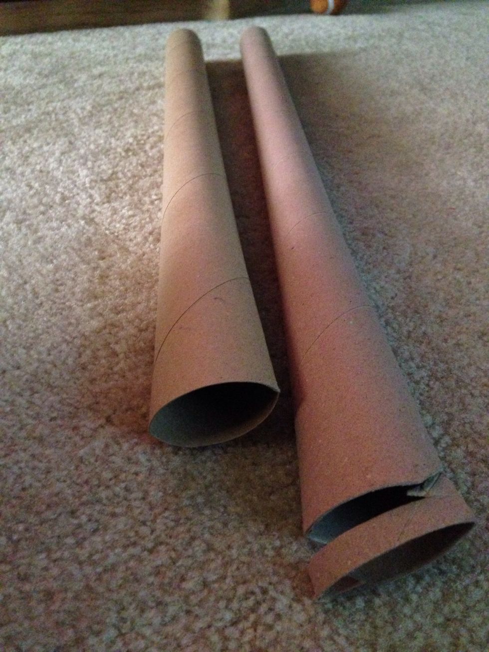 I am using wrapping paper rolls since they are longer and I had plenty left over from Christmas.