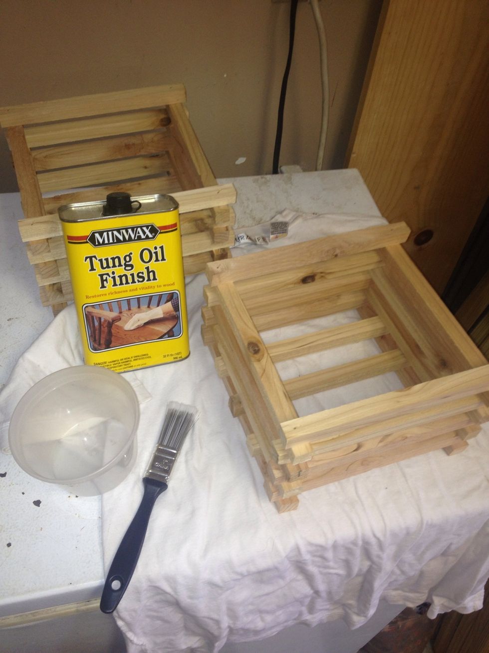 I applied a liberal amount of tung oil to all sides