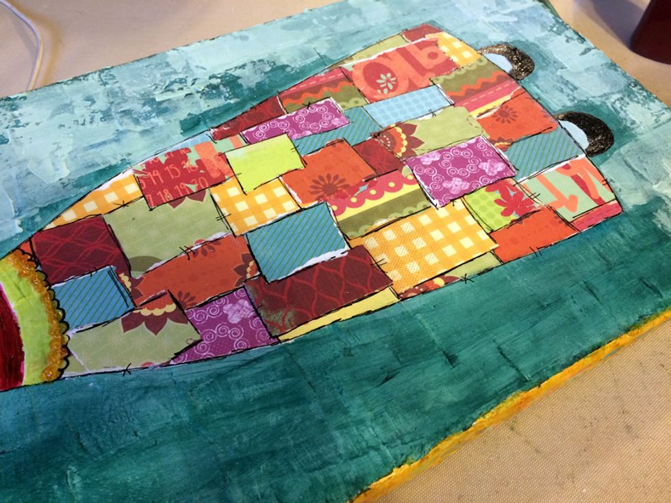 I applied the mud with the rubber spatula.