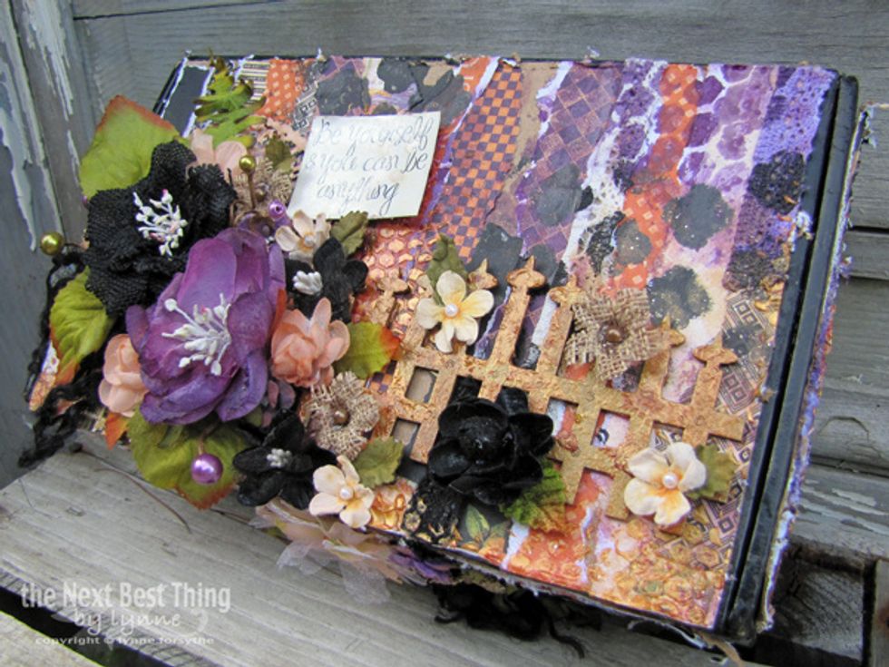 I applied the papers to box with Multi Medium. Then I let the creating begin with a pile of Beautiful PETALOO BLOOMS!