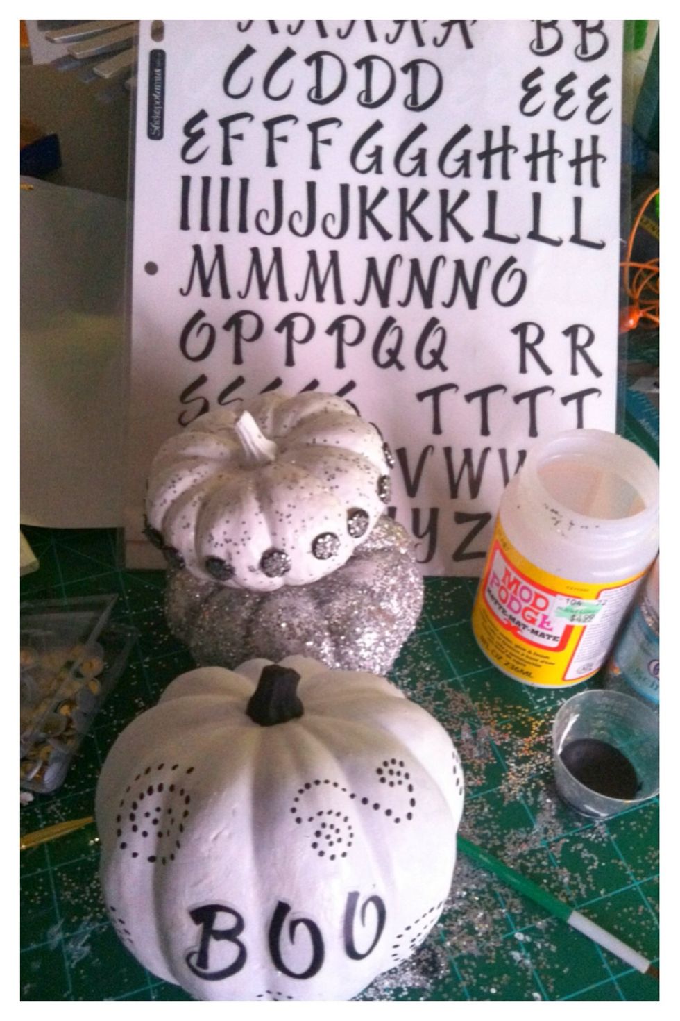 I bought a pkg of clear letters for about $3 at Hobby Lobby.