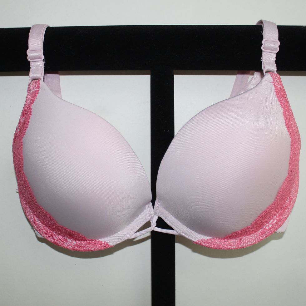 I bought a very inexpensive "very padded" bra to decorate. I figured since it was supper stiff it would work best.